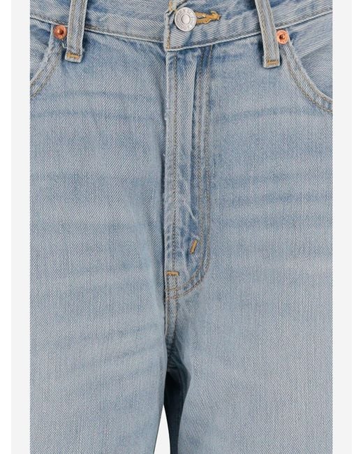 Re/done Blue Cotton And Lyocell Jeans