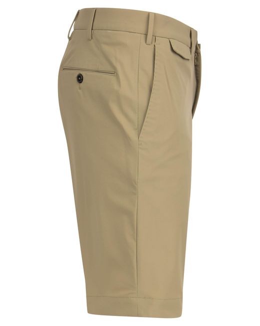 Pantalones cortos de bermudas diagonales en tela técnica PT Torino de color Natural