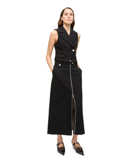 Ganni Black Crepe Vest