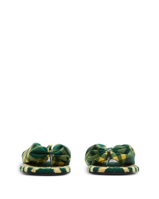 Burberry Green Check Pool Slides