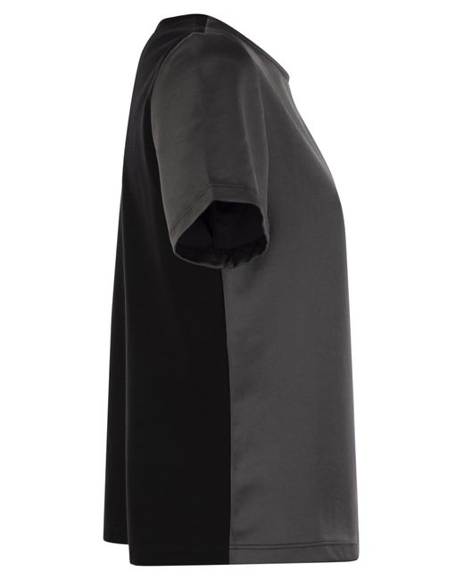 Weekend by Maxmara Black Amburgo Satin And Jersey T Shirt
