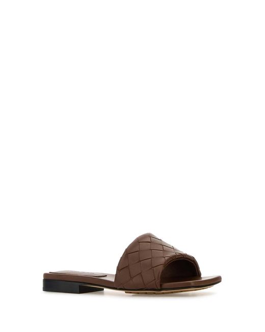 Bottega Veneta Brown Leather Parco Slippers