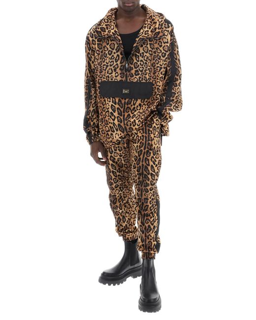 Dolce & Gabbana "leopard Print Nylon Anor in het Black voor heren
