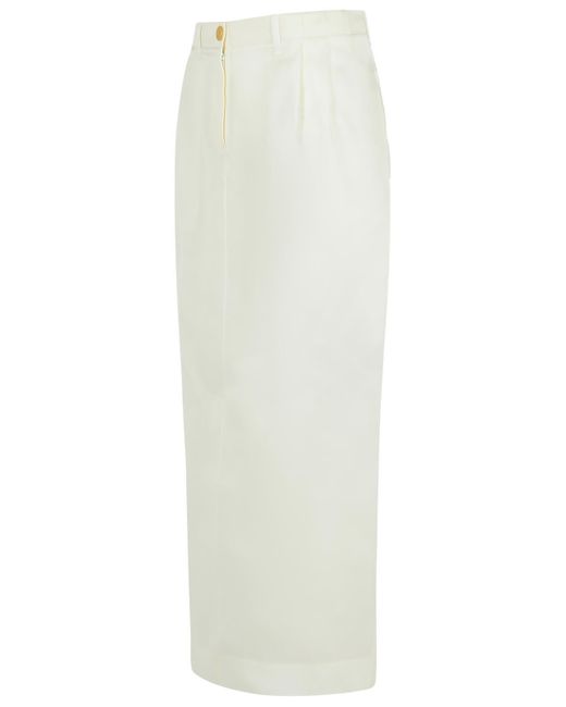 Khaite White Lucian' Silk Skirt