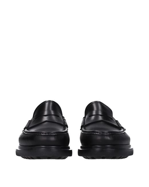 Ferragamo Black Pittsburgh Leather Loafers