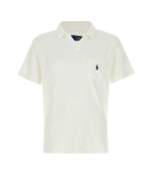 Polo Ralph Lauren White Terry Fabric Polo Shirt