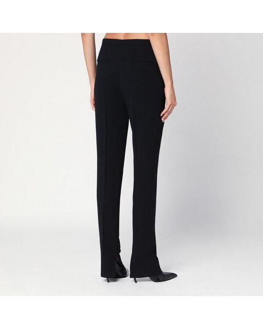 Dries Van Noten Blue Trousers With Slits And Buttons