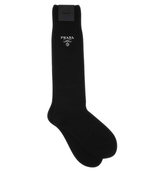 Prada Black Virgin Wool Blend Sokken voor heren