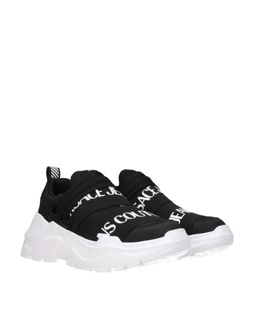 Versace Jeans Black Sneakers Couture Uomo Tessuto Nero for men