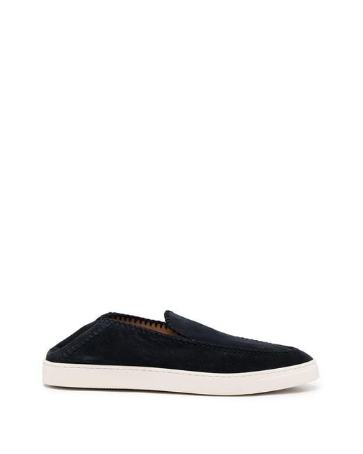 Giorgio Armani Black Leather Slip-On Sneakers for men