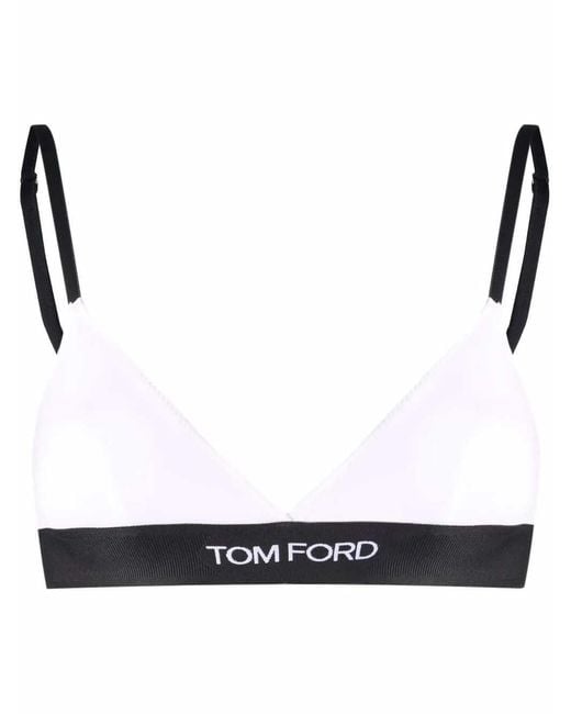 Tom Ford Black Triangle Bra With Logo Band