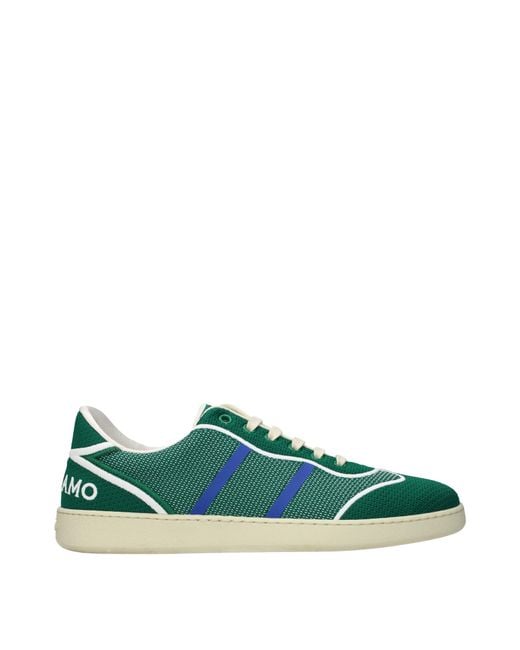 Ferragamo Green Dedalo Sneakers Fabric for men