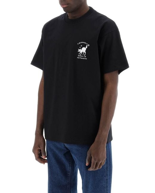 "iconos gráficos bordados camiseta con Carhartt de hombre de color Black