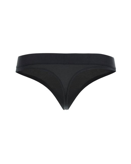 Calvin Klein Black Underwear Embossed Icon Thong