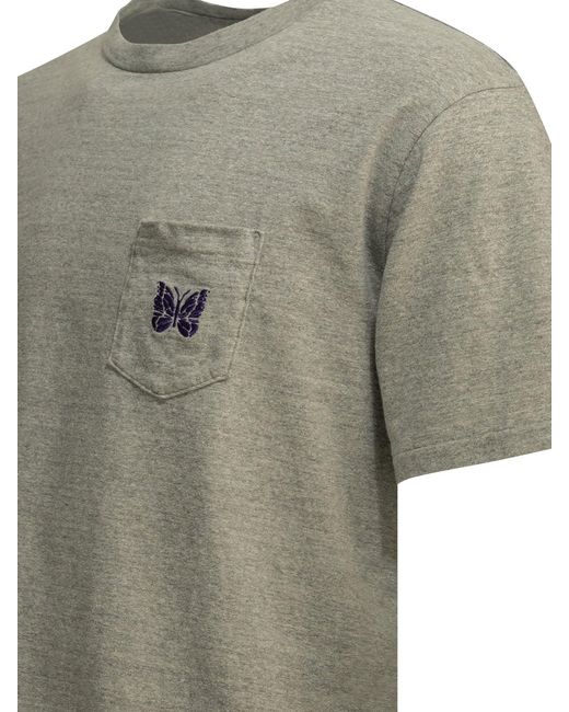 Needles Gray "Pocket Tee" Crew Neck T Shirt