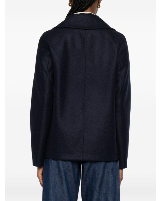 Harris Wharf London Blue Wool Coat