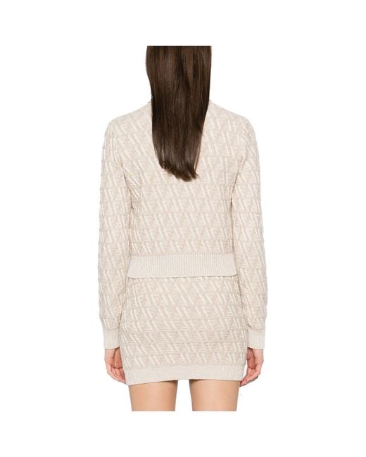 Fendi Natural Ff Wool And C Mere Sweater