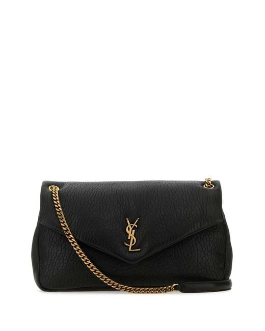 Saint Laurent Black Leather Big Calypso Shoulder Bag