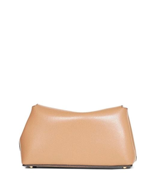 Totême Natural T-Lock Mini Leather Clutch