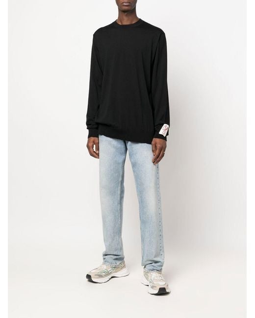 Golden Goose Deluxe Brand Black Golden M's Regular Knit Crew Neck Light Wool Merino