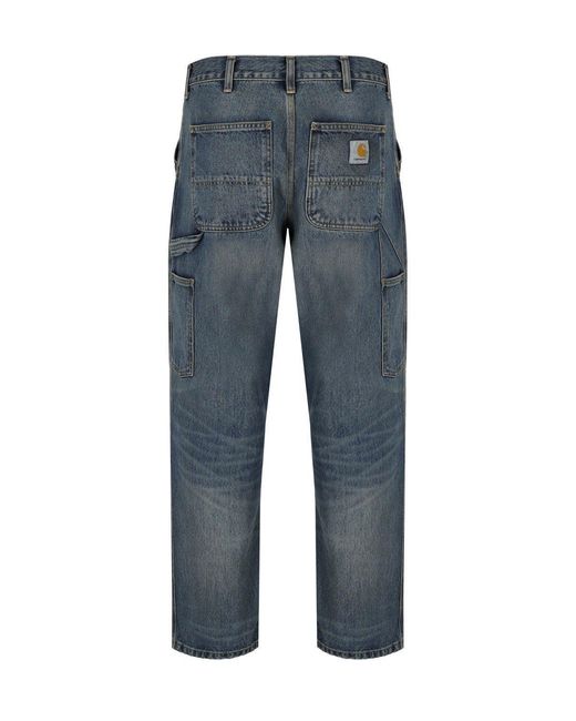 Carhartt Blue Single Knee Worn Washed Jeans for men