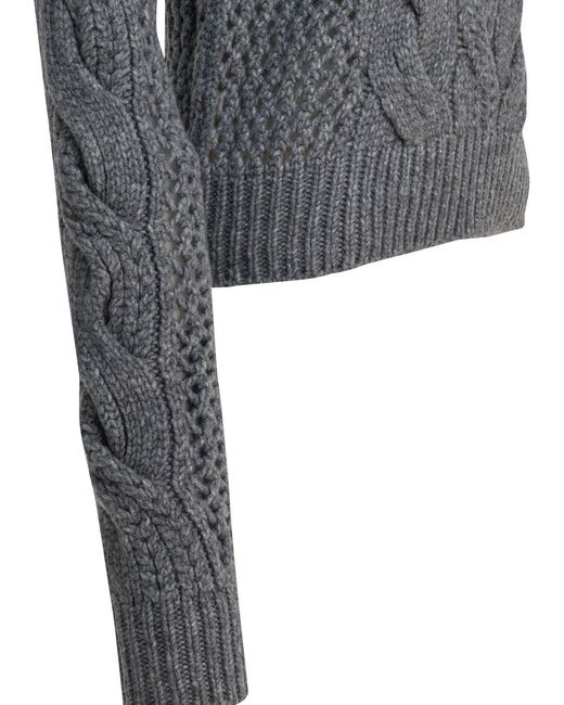 Jersey De Punto De Ochos Max Mara de color Gray