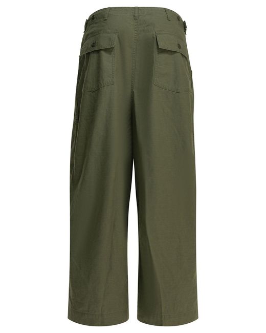 Needles Green Fatigue Cotton Parachute Pants