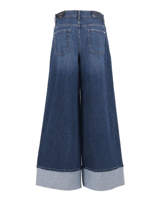 7 For All Mankind Blue Marie Wide Leg Radar With Wide Cuff