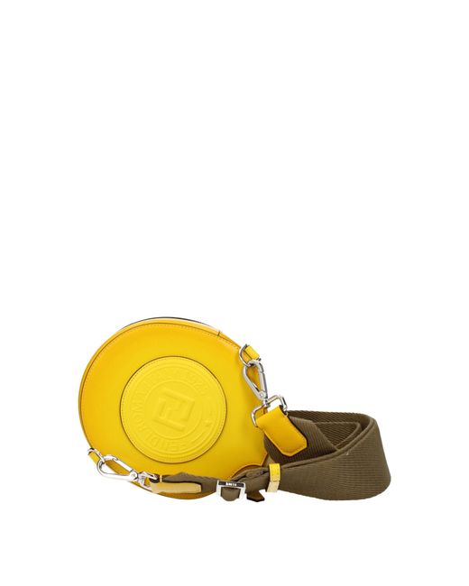 Fendi Yellow Idee Regalo Racket Holder Uomo Pelle Giallo