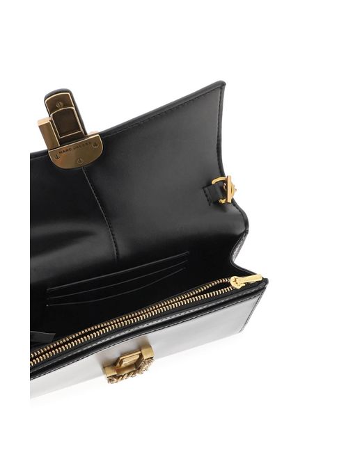 Marc Jacobs Black Die Mini -Umhängetasche mit St. Marc -Kettenbrieftasche