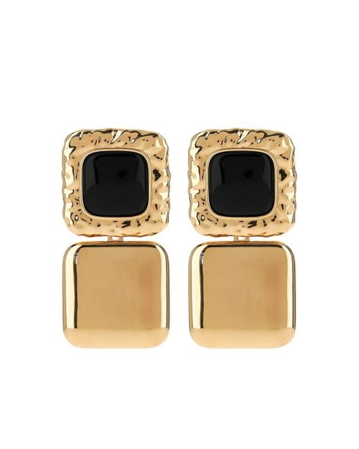 Self-Portrait Black Mottled Tiered Earrings