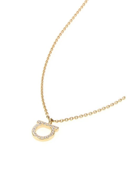 Ferragamo Metallic Salvatore Metal Gancini Necklace
