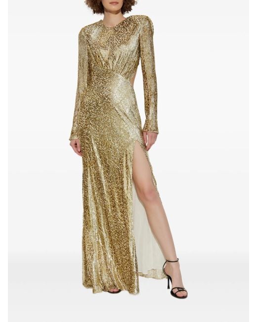 Self-Portrait Metallic Fil Coup Maxi Dress