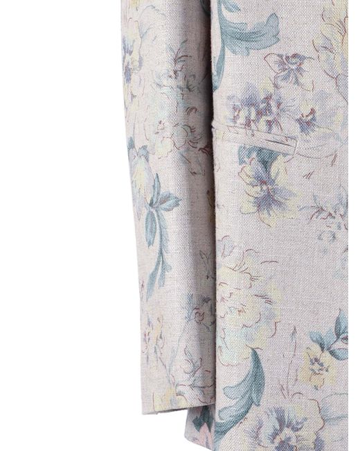 Forte_forte Gray Viscous Linen Hopsack Jacket "Peonia My Love" (For Which The Following Is Intended)