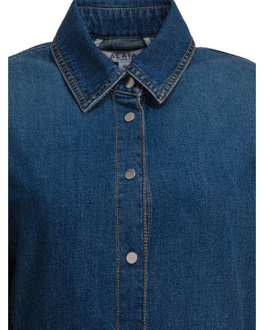 Alaïa Denim Overhemd Van in het Blue