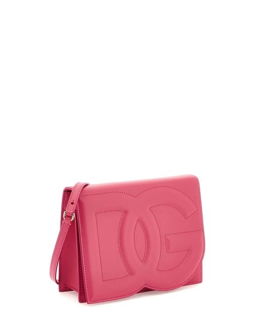 Leder Crossbody Tasche Dolce & Gabbana de color Pink