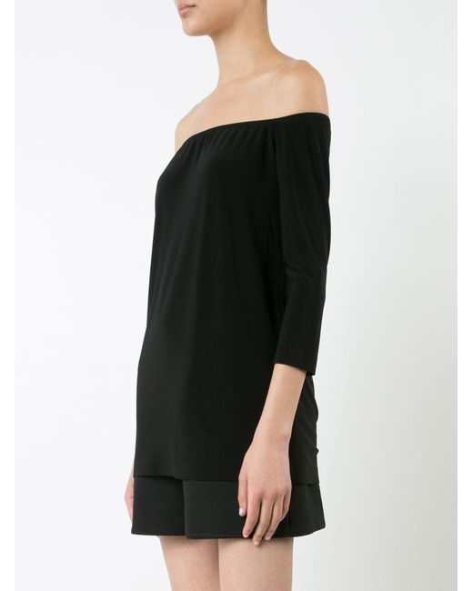 Norma Kamali Black Off Shoulder Top