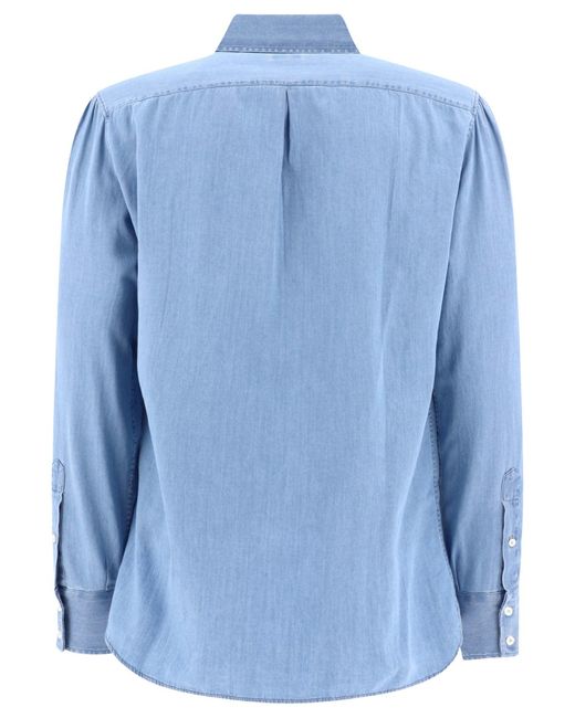 Camisa de mezclilla de Brunello Cucinelli de hombre de color Blue
