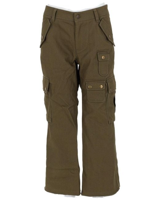 Isabel Marant Green Effortless Cotton Trousers For
