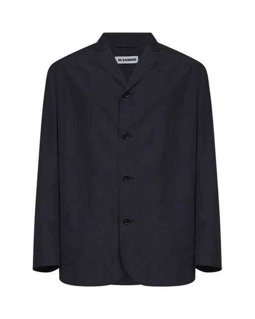 Jil Sander Blue Single-Breasted Boxy Jacket for men