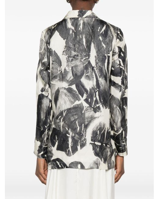 Alysi White Printed Single-Breasted Jacket