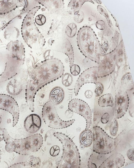 Emporio Armani White Camicia Con Stampa All Over Capsule Peace Asv