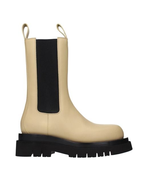 Bottega Veneta Black Lug Ankle Boots /Sugar Cane Leather