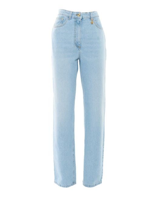 Elisabetta Franchi Blue Classic Straight-Leg Light Jeans