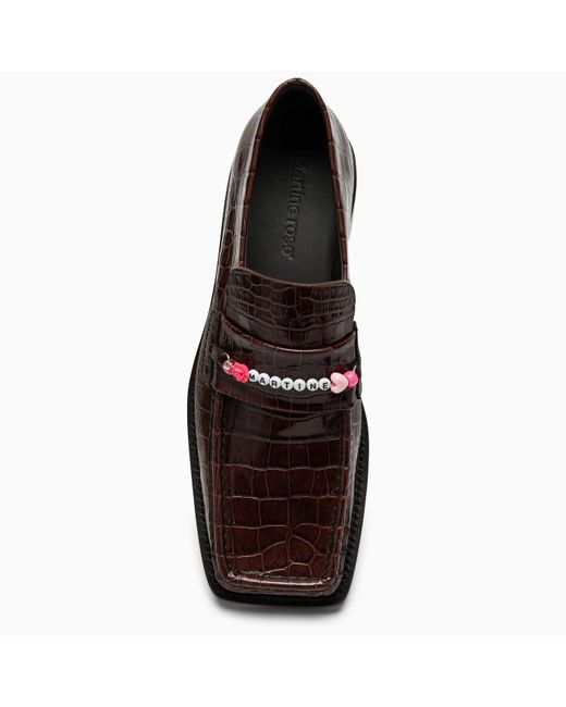 Martine Rose Brown Crocodile-Effect Moccasin With Beads for men