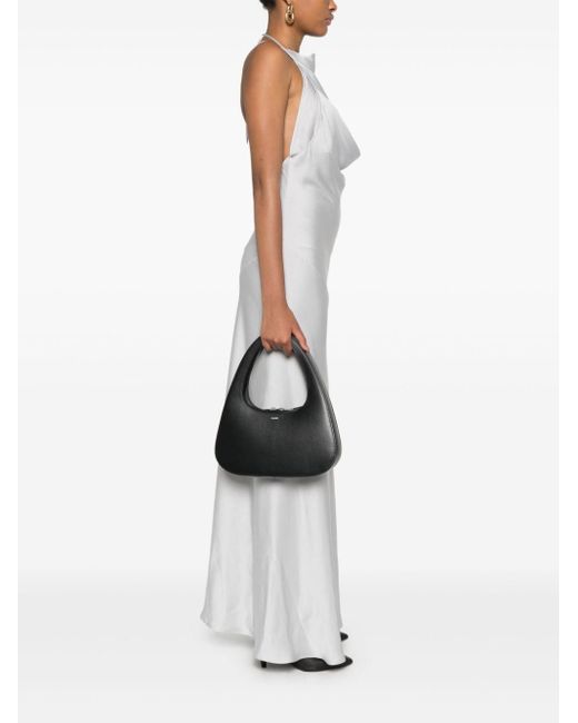Coperni Black Swipe Baguette Leather Shoulder Bag