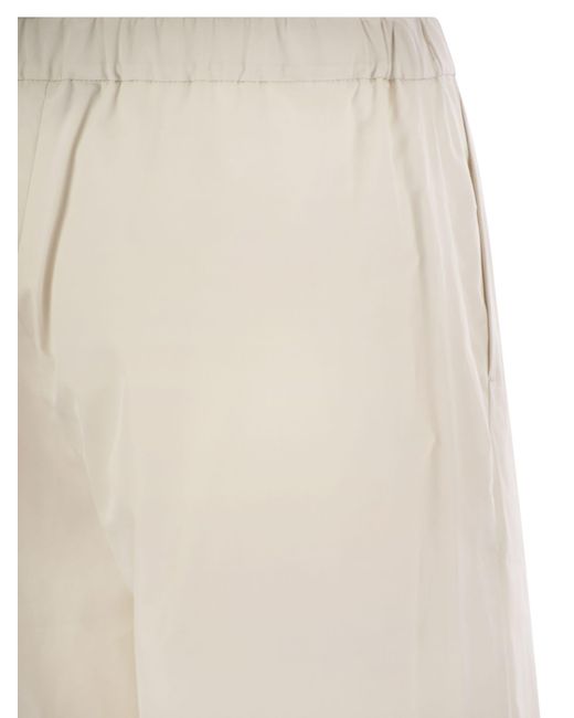 Max Mara Natural Argento Popliner Kordelstringhose