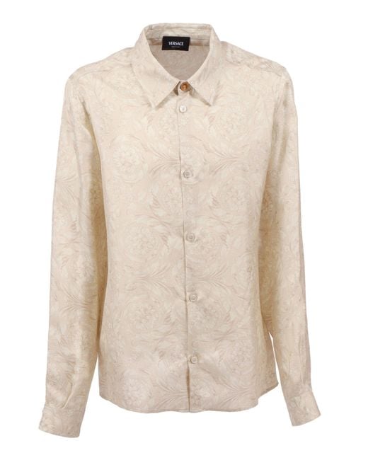 Versace Natural Formal Shirt Silk