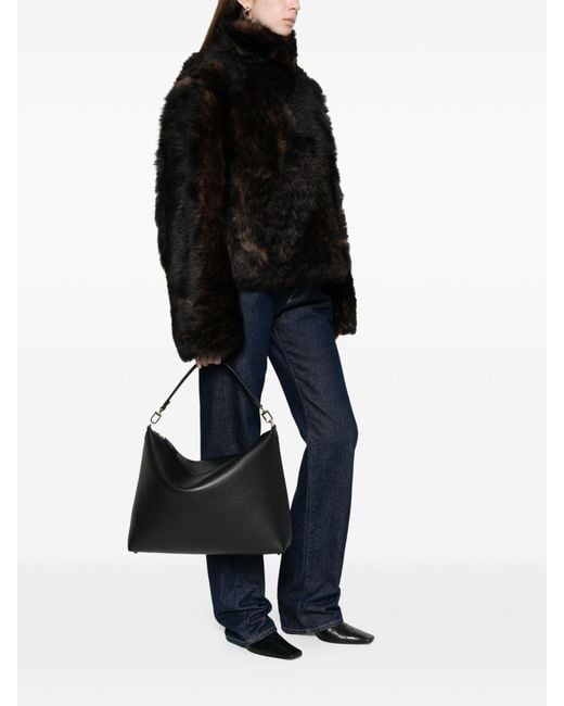 Totême  Black Medium Leather Tote Bag
