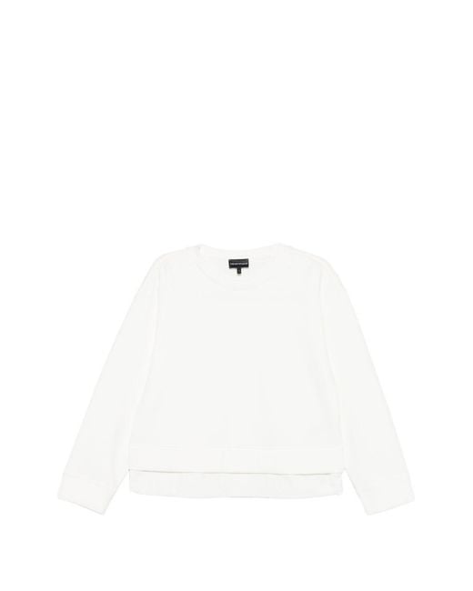 Emporio Armani White Logo Cotton Sweatshirt